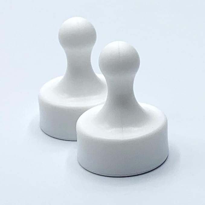 Industrial Grade 25mm Large White Tenpin Magnets - Pack of 10