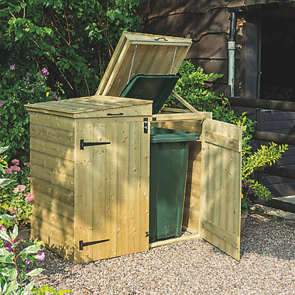 Professional Grade Double Timber Bin Store Solution For Wheelie Bins