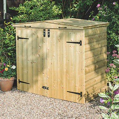 Professional Grade Double Timber Bin Store Solution For Wheelie Bins