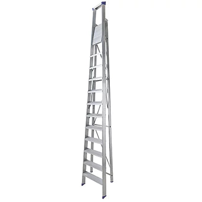 Heavy Duty Aluminium 12-Step Platform Step Ladder For Industrial & Commercial Use