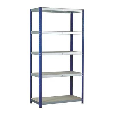 Industrial 5-Tier Powder-Coated Steel Shelving With Containers Ultimate Storage Solution