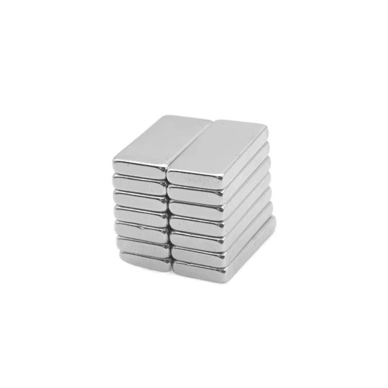 Pack of 10 Silver Neodymium 25mm Block N35 Plastic Spacers With North Pole Marking